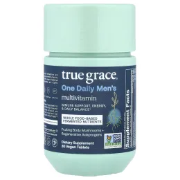 True Grace, One Daily Men's Multivitamin, мультивитамины для мужчин, 30 веганских таблеток