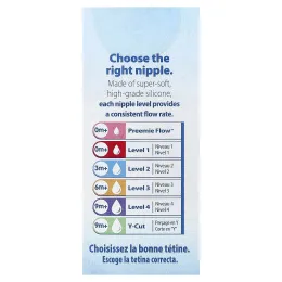 Dr. Brown's, Natural Flow®, Preemie Flow™, антиколиковая соска, для детей от 0 месяцев, самый медленный поток, 2 пакетика