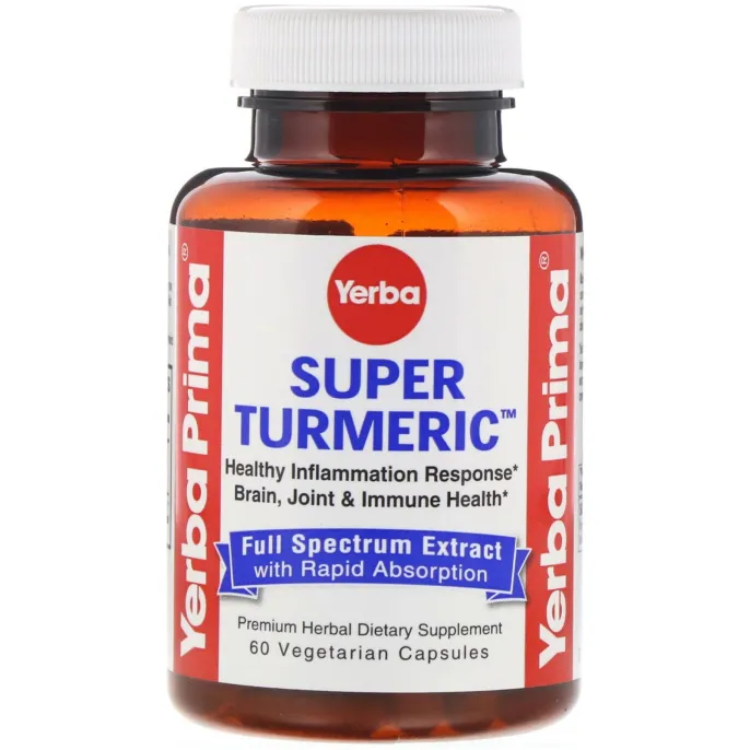 Yerba Prima, Добавка с куркумой Super Turmeric, 60 вегетарианских капсул
