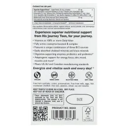 NaturesPlus, His Journey™ Teen, мультивитамины для подростков, для приема один раз в день, 30 таблеток