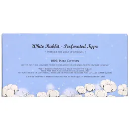 White Rabbit, Premium Cosmetic Cotton Sheet, Perforated, 200 Sheets