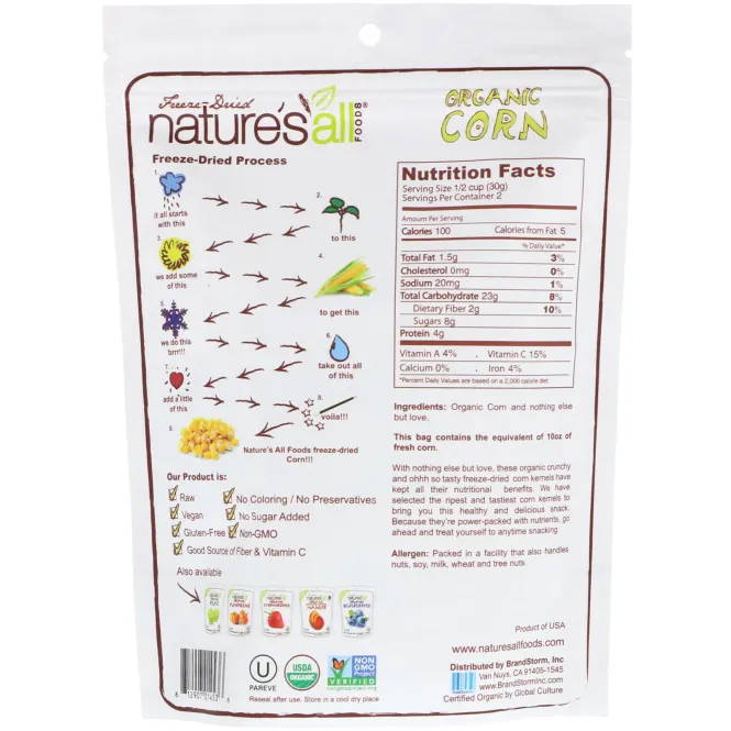 Natierra, Organic Freeze-Dried, Corn, 2.3 oz (65 g)