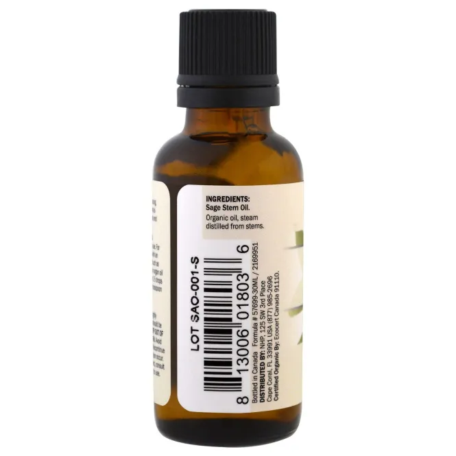Dr. Mercola, Органическое эфирное масло, Шалфей, 1 унция (30 мл)