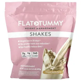 Flat Tummy, коктейль, натуральная ваниль, 690 г (1,5 фунта)
