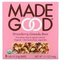 MadeGood, Батончик-гранола, клубника, 6 батончиков, 24 г (0,85 унции)