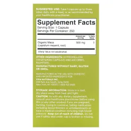 Viva Naturals, Peruvian Maca Gelatinized , 500 mg , 250 Veggie Capsules