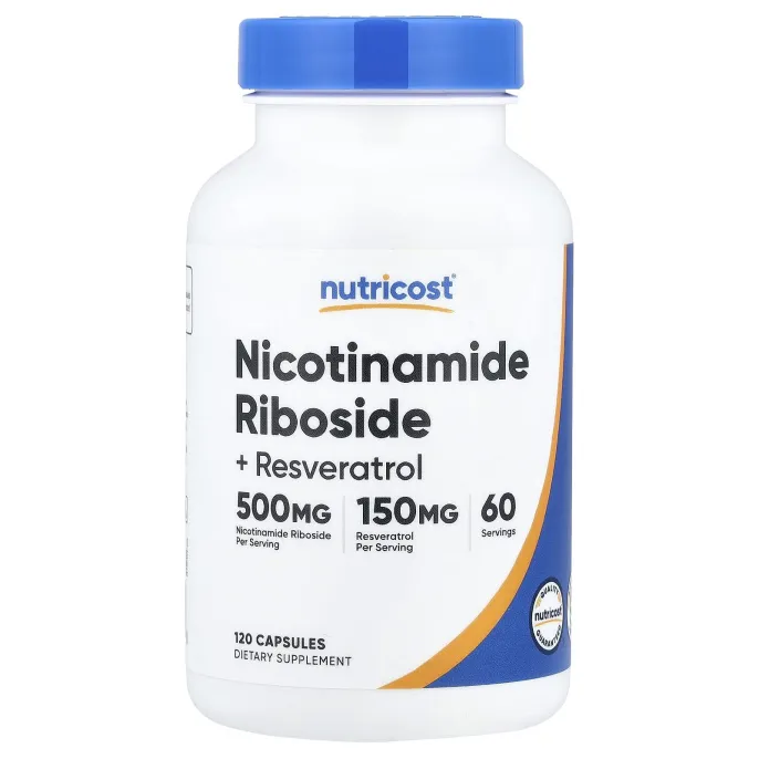 Nutricost, никотинамид рибозид и ресвератрол, 120 капсул