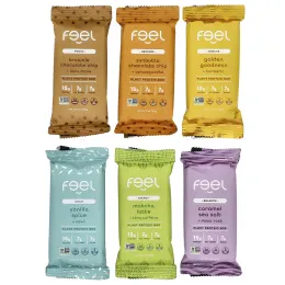 The Feel Bar, батончики с растительным протеином, набор разных вкусов, 6 батончиков по 57 г (2 унции)