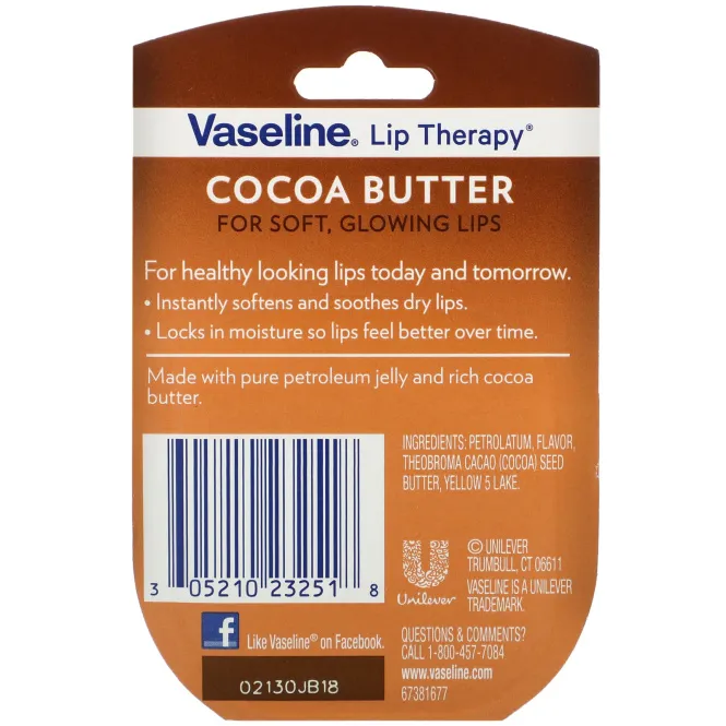 Vaseline, уход для губ, какао-масло, 7 г (0.25 унций)