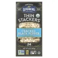 Lundberg, Organic Thin Stackers, воздушные пирожные, черный перец с мелкой солью, с легкой солью, 24 рисовых кекса, 168 г (6 унций)