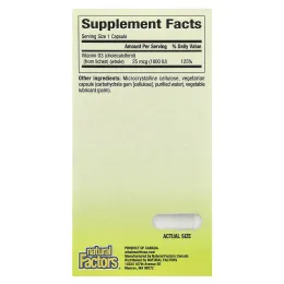 Natural Factors, Whole Earth & Sea, веганский биоактивный витамин D3, 25 мкг 1000 МЕ, 90 вегетарианских капсул