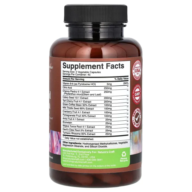 Nature's Craft, формула с мочевой кислотой, 90 капсул