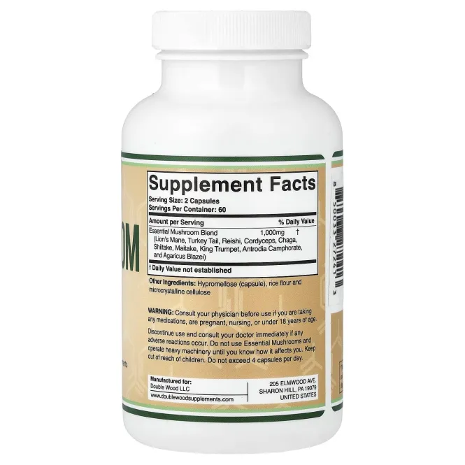 Double Wood Supplements, Mushroom Max, 120 капсул