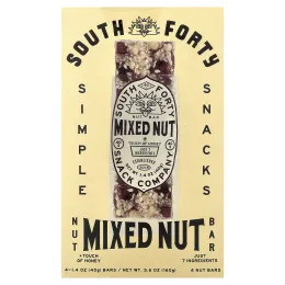 South Forty Snack Company, ореховый батончик, смесь орехов и меда, 4 батончика по 40 г (1,4 унции)