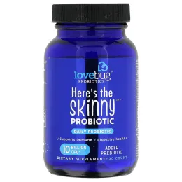 LoveBug Probiotics, Here's The Skinny, пробиотик, 10 млрд КОЕ, 30 капсул