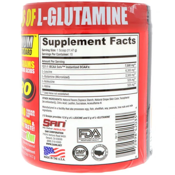 SAN Nutrition, BCAA-Pro Reloaded, Клубника и киви, 4 унц. (114.7 г)