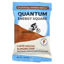 Quantum Energy Square, Caffe Mocha и миндальные чипсы, 8 квадратов, 48 г (1,69 унции)
