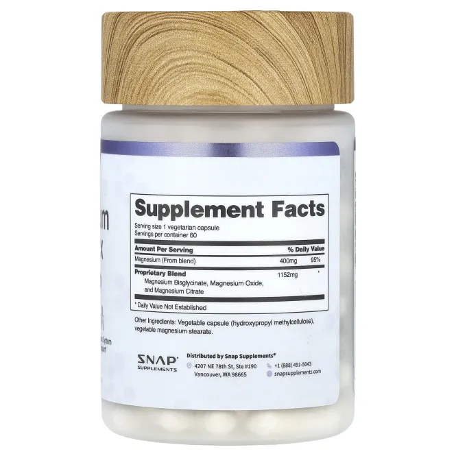 Snap Supplements, Комплекс магния`` 60 капсул