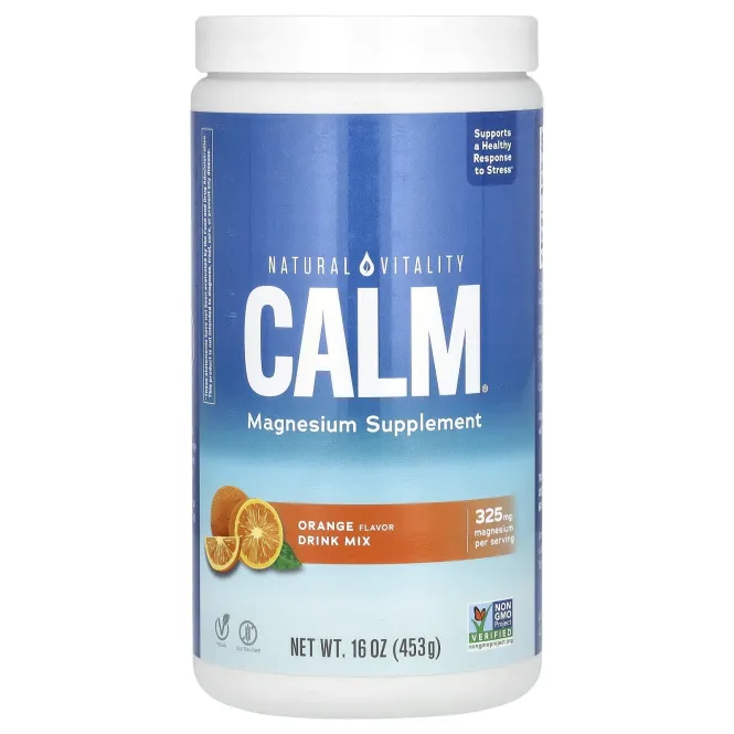 Natural Vitality, Natural Calm, антистрессовый напиток, со вкусом натурального апельсина, 16 унций (453 г)