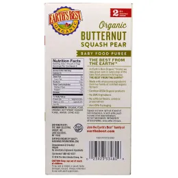 Earth's Best, Органическое детское пюре из мускатной тыквы и груши, для детей от 6 месяцев, 4 пакета по 4,0 унции (113 г)