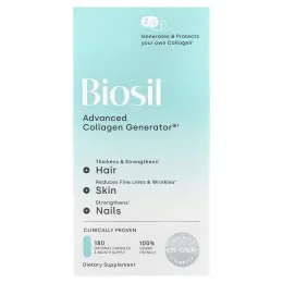 Biosil, генератор коллагена® улучшенный источник коллагена, 180 оригинальных капсул