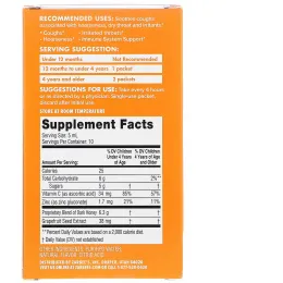 Zarbee's, Детский сироп от кашля с темным медом, упаковка для приема на ходу, натуральный виноградный вкус, 10 одноразовых пакетиков, 0,2 ж. унц. (5 мл) каждый