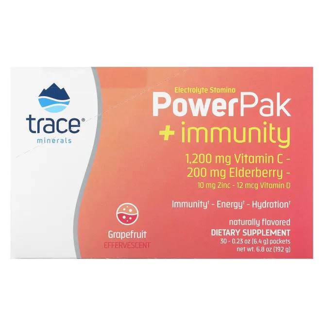 Trace Minerals Research, Electrolyte Stamina Power Pak + иммунитет Грейпфрут 30 шт