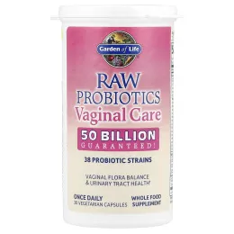 Garden of Life, Raw Probiotics Vaginal Care, 30 вегетарианских капсул