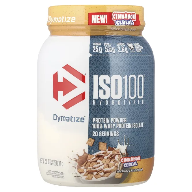 Dymatize, ISO100® Hydrolyzed, 100% изолят сывороточного протеина, со вкусом корицы, 610 г (1,34 фунта)