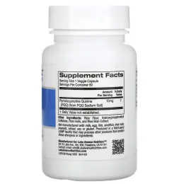 Lake Avenue Nutrition, PQQ (пирролохинолинхинон), 10 мг, 60 растительных капсул