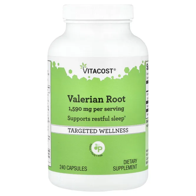 Vitacost, корень валерианы, 240 капсул