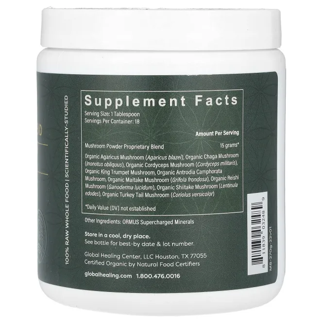 Global Healing, органическая смесь грибов, 270 г (9,5 унции)