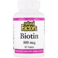Natural Factors, Биотин, 300 мкг, 90 таблеток