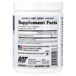 GAT, Sport, Essentials, креатин в порошке, без добавок, 150 г (5,3 унции)