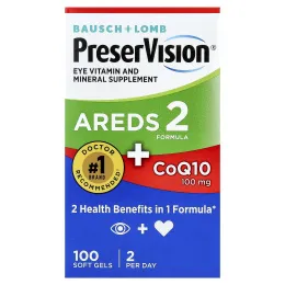 PreserVision, AREDS 2 Formula с коэнзимом Q10, 100 капсул