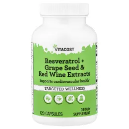Vitacost, Resveratrol + Grape Seed & Red Wine Extracts, 120 Capsules