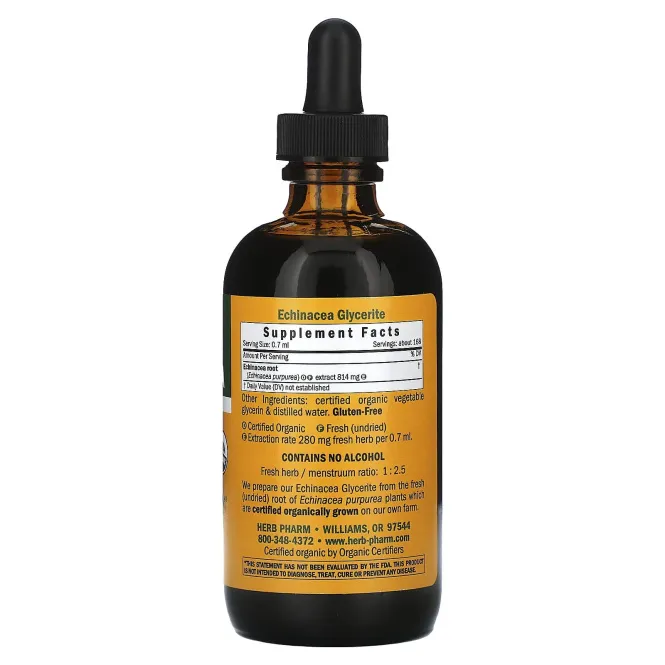 Herb Pharm, Эхинацея, без спирта, 4 жидких унции (120 мл)