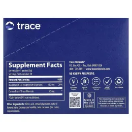 Trace, глицинат магния, в порошке, со вкусом апельсина, 30 пакетиков по 3 г (0,11 унции)