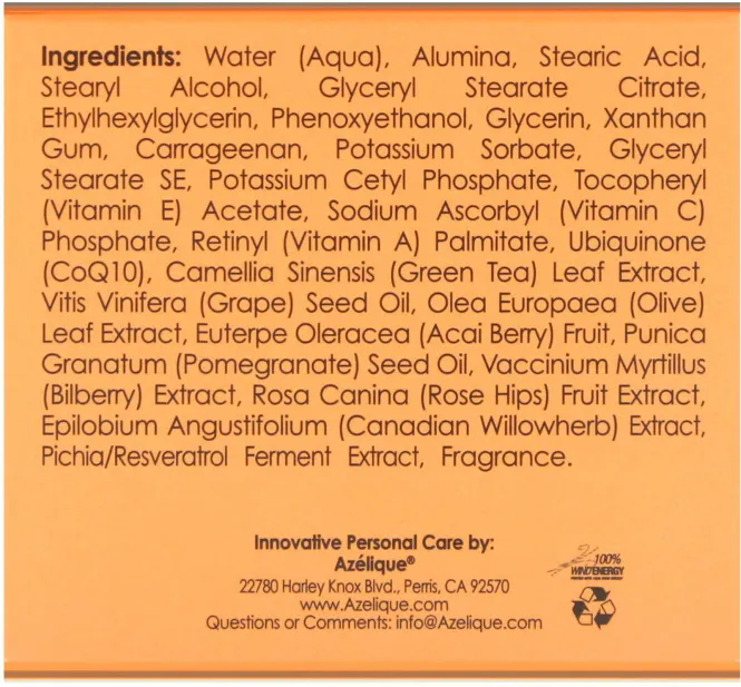 Azelique, Антивозрастное шлифующее средство для кожи, очищение и отшелушивание, без парабенов, без сульфатов, 3 унции (85 г)