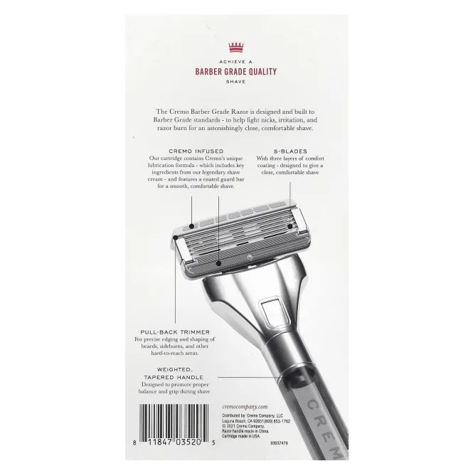 Cremo, бритвенный станок, 1 бритвенный станок и 2 кассеты