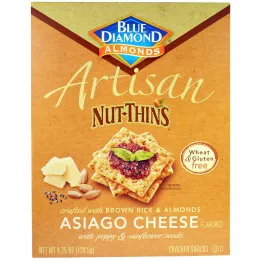 Blue Diamond, Artisan Nut-Thins, крекеры с сыром Азиаго, 4.24 унций (120.5 г)