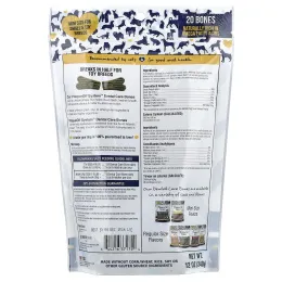 ProDen, PlaqueOff System™, мини-кость для ухода за зубами, для собак мелких и мелких пород, овощной комплекс, 20 костей, 340 г (12 унций)