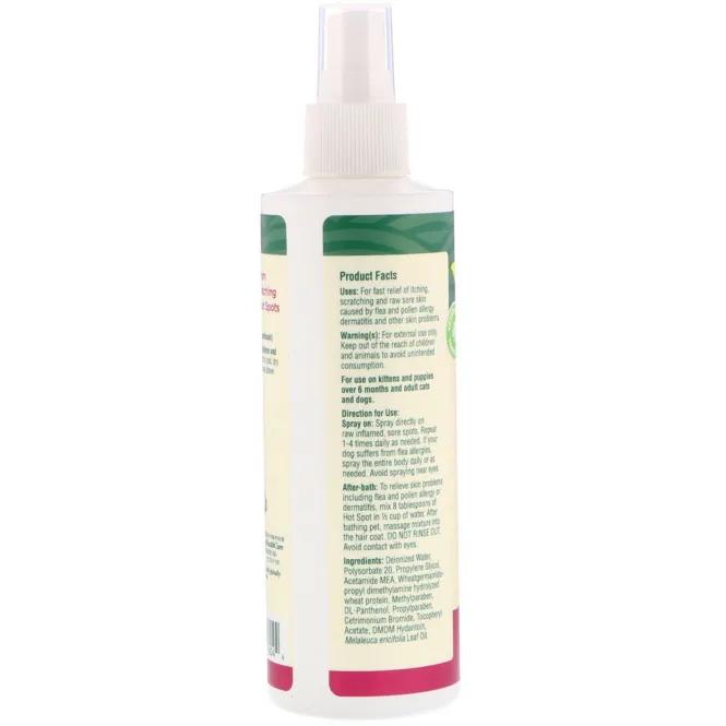 petnc NATURAL CARE, Натуральный уход за домашними животными, спрэй для воспаленных участков, для всех животных, 8 жид.унц. (237 мл.)