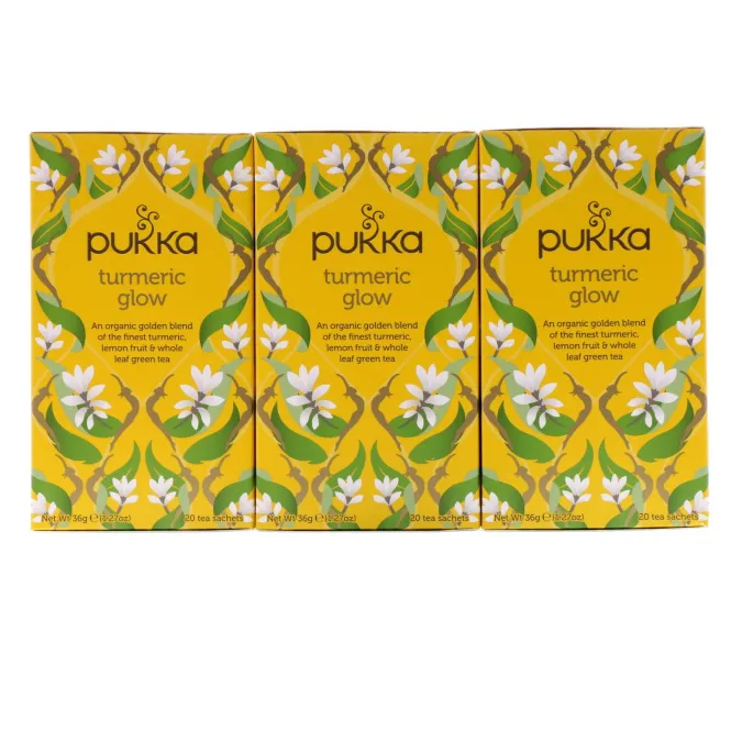 Pukka Herbs, Чай из куркумы, 3 шт., 20 пакетиков травяного чая