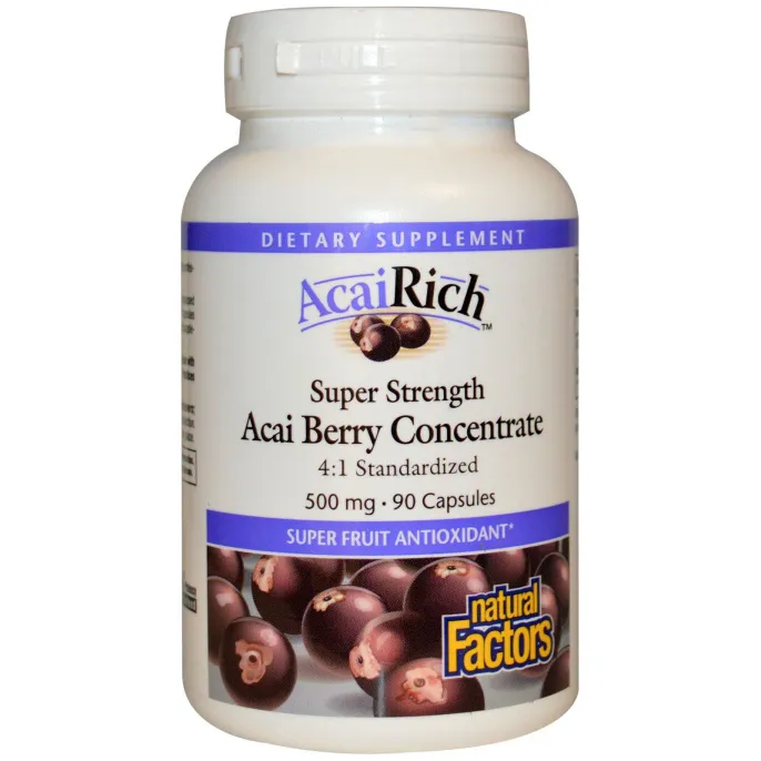 Natural Factors, AcaiRich, Концентрат асаи, 500 мг, 90 капсул