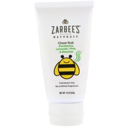 Zarbee's, Naturals, мазь для груди с эвкалиптом, лавандой, хвоей и пчелиным воском, 1,5 унц. (43 г)