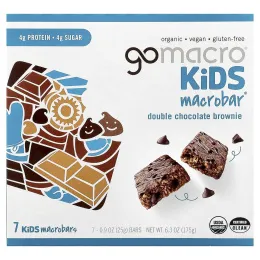 GoMacro, Kids MacroBar®, брауни с двойной порцией шоколада, 7 батончиков по 25 г (0,9 унции)