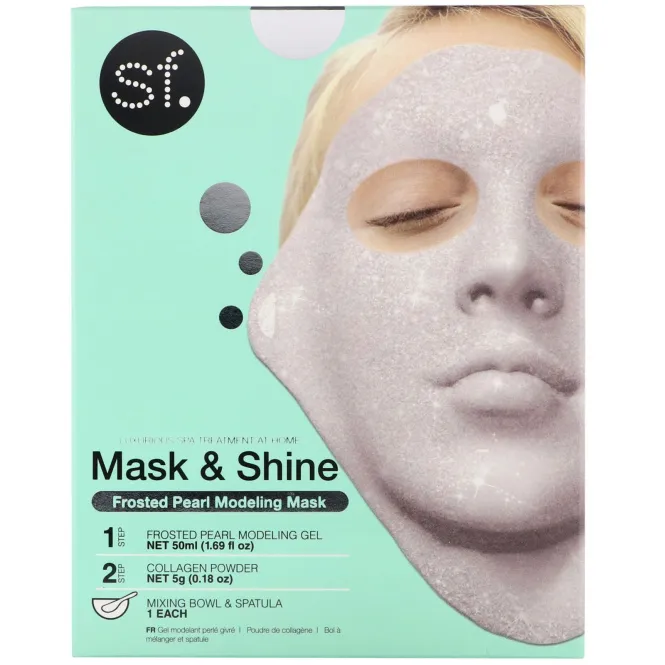 SFGlow, Mask & Shine, Frosted Pearl Modeling Mask, 4 Piece Kit