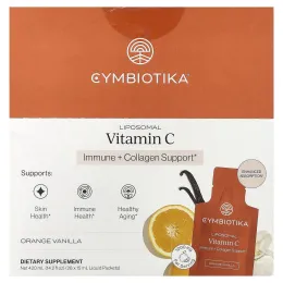 Cymbiotika, липосомальный витамин C, со вкусом апельсина и ванили, 28 пакетиков по 15 мл (0,5 жидк. унции)
