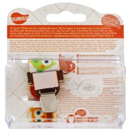 Ulubulu, Expression Pacifiers & Universal Clip Combo, Owl, 6-18 Months